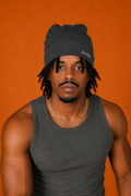 Steel Gray Satin Skull Cap