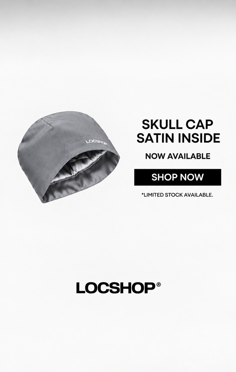 Steel Gray Satin Skull Cap