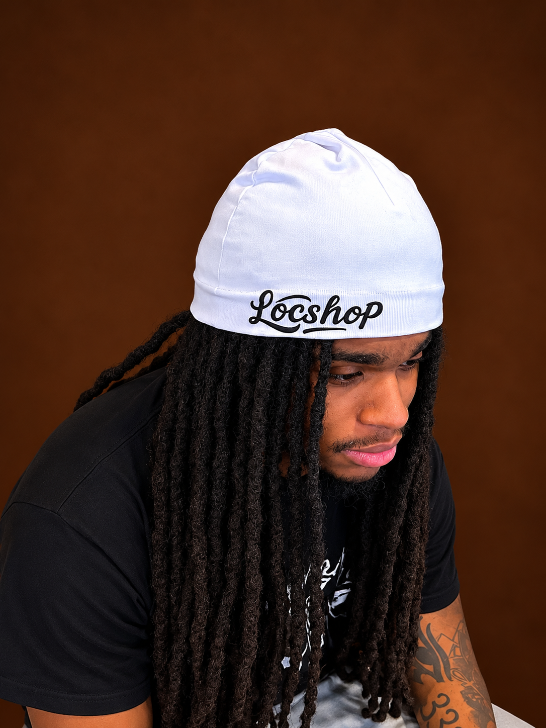Premium White Satin Lined Skull Cap 100% Satin Interior For Locs, Twists & Braids