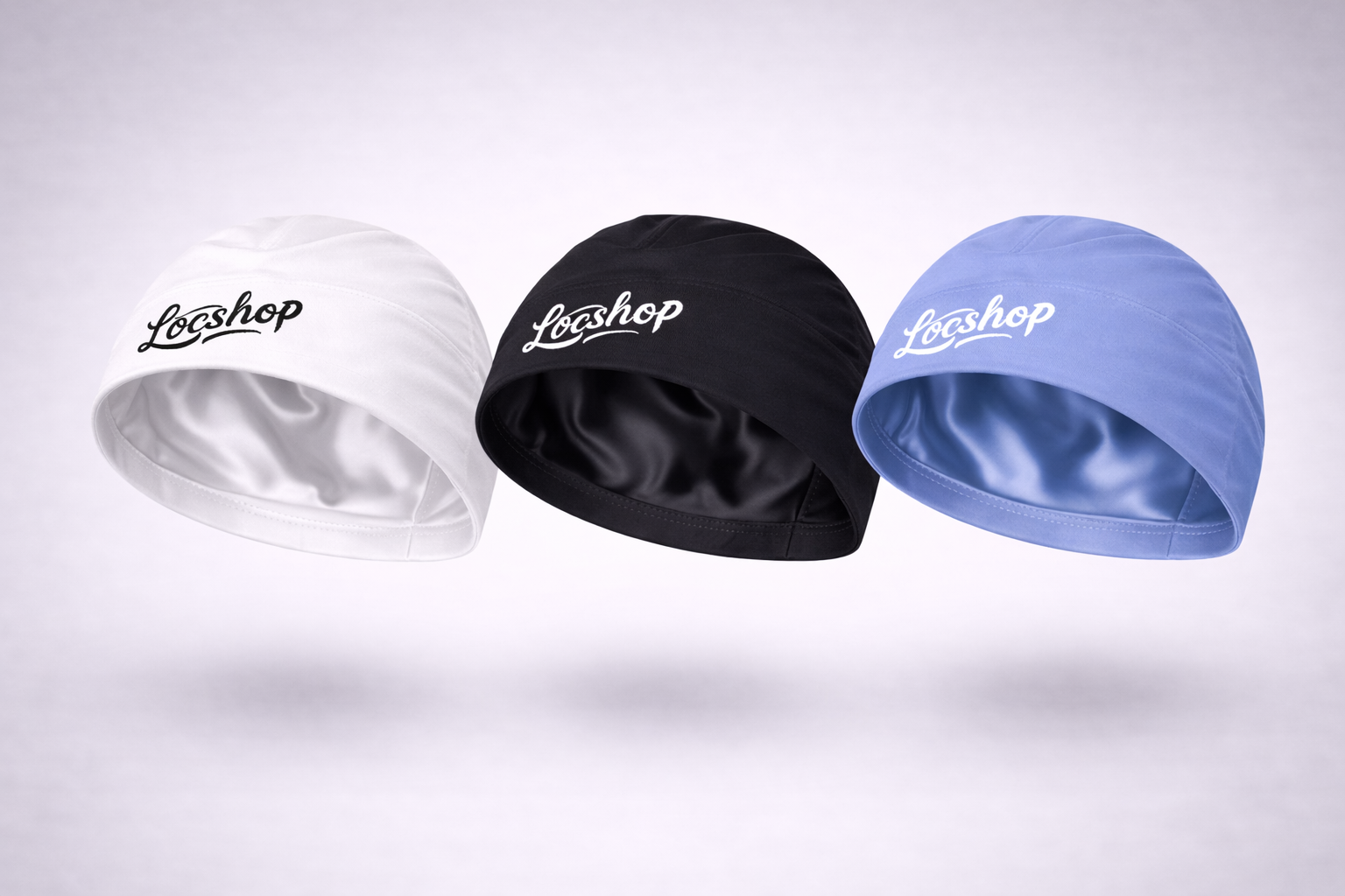 Moisture-Locking Satin Skull Caps (3-Pack) Ideal for Locs, Waves & Natural Hair