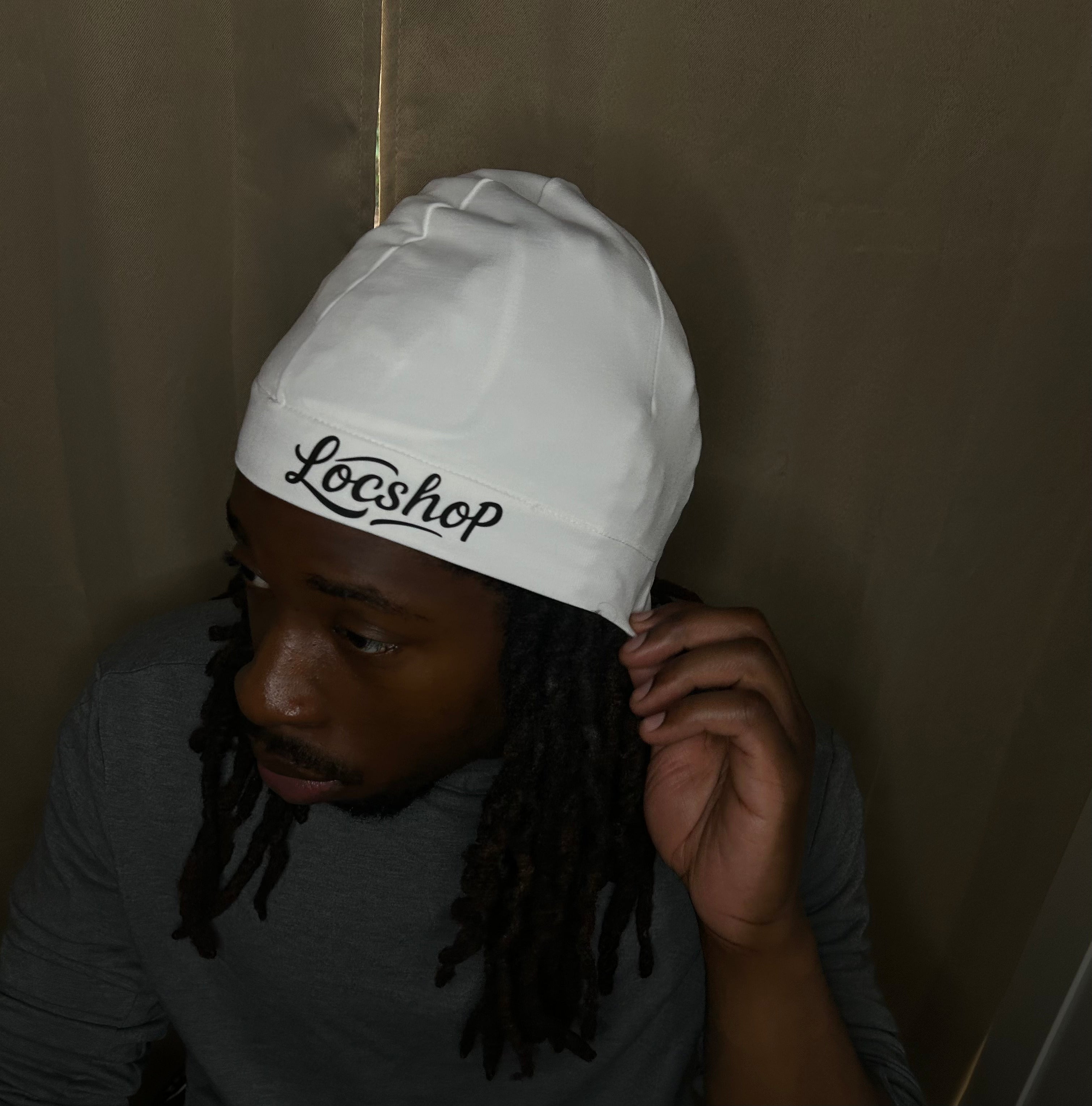 Premium White Satin Lined Skull Cap 100% Satin Interior For Locs, Twists & Braids