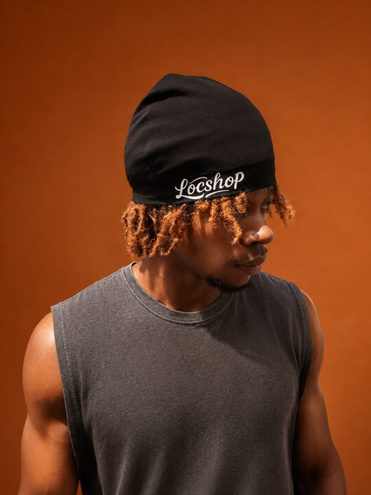 Black Satin Skull Cap For Locs, Braids, Twists & Natural Hair