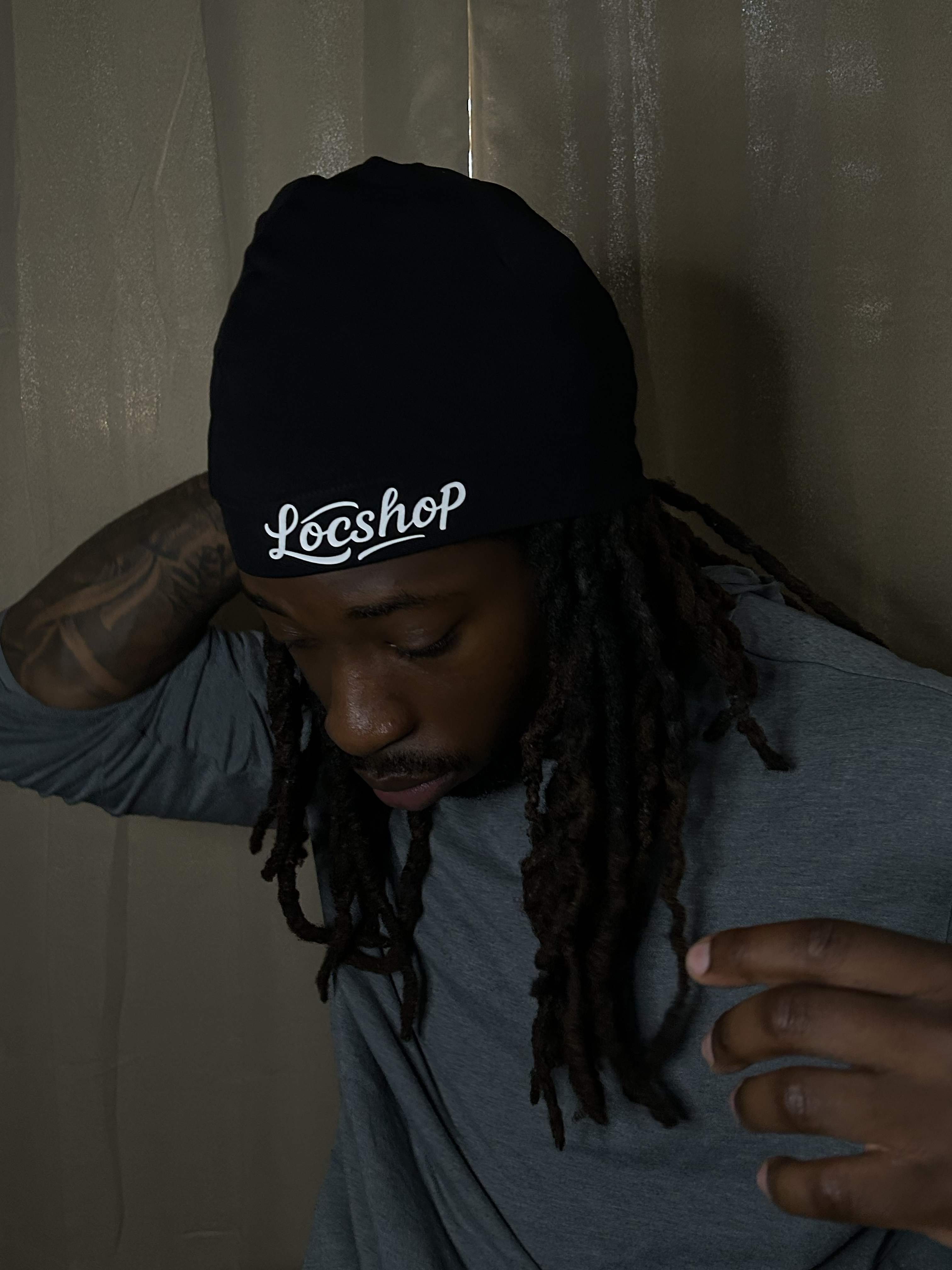 Black Satin Skull Cap For Locs, Braids, Twists & Natural Hair