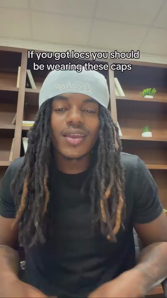 Sky Blue Satin-Lined Skull Cap For Locs, Braids & Natural Hair